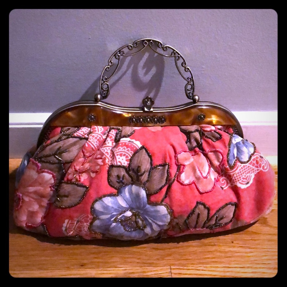 Fabric and beaded evening bag